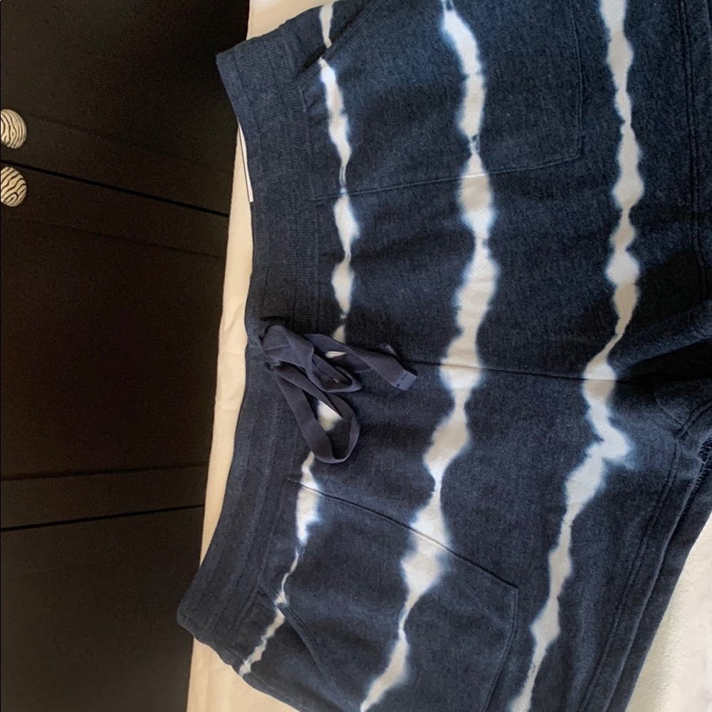 Navy and White Tie-Dye Shorts
